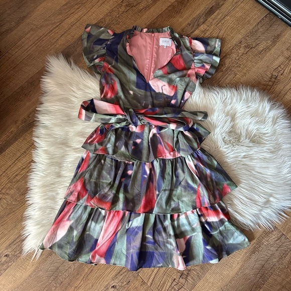 ONE33 SOCIAL Multi Print Ruffle Mini Dress - Picture 2 of 4